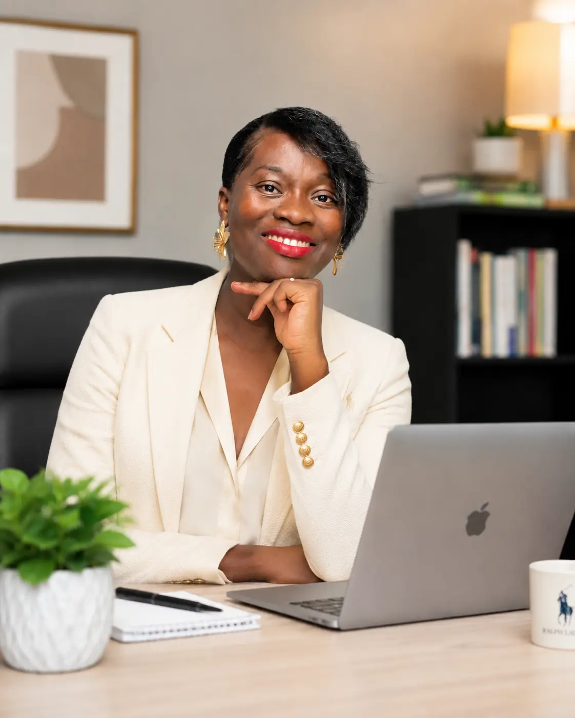 Abigail Akomah at her desk